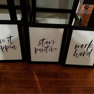 Inspirational Black and White Framed Wall Art Set